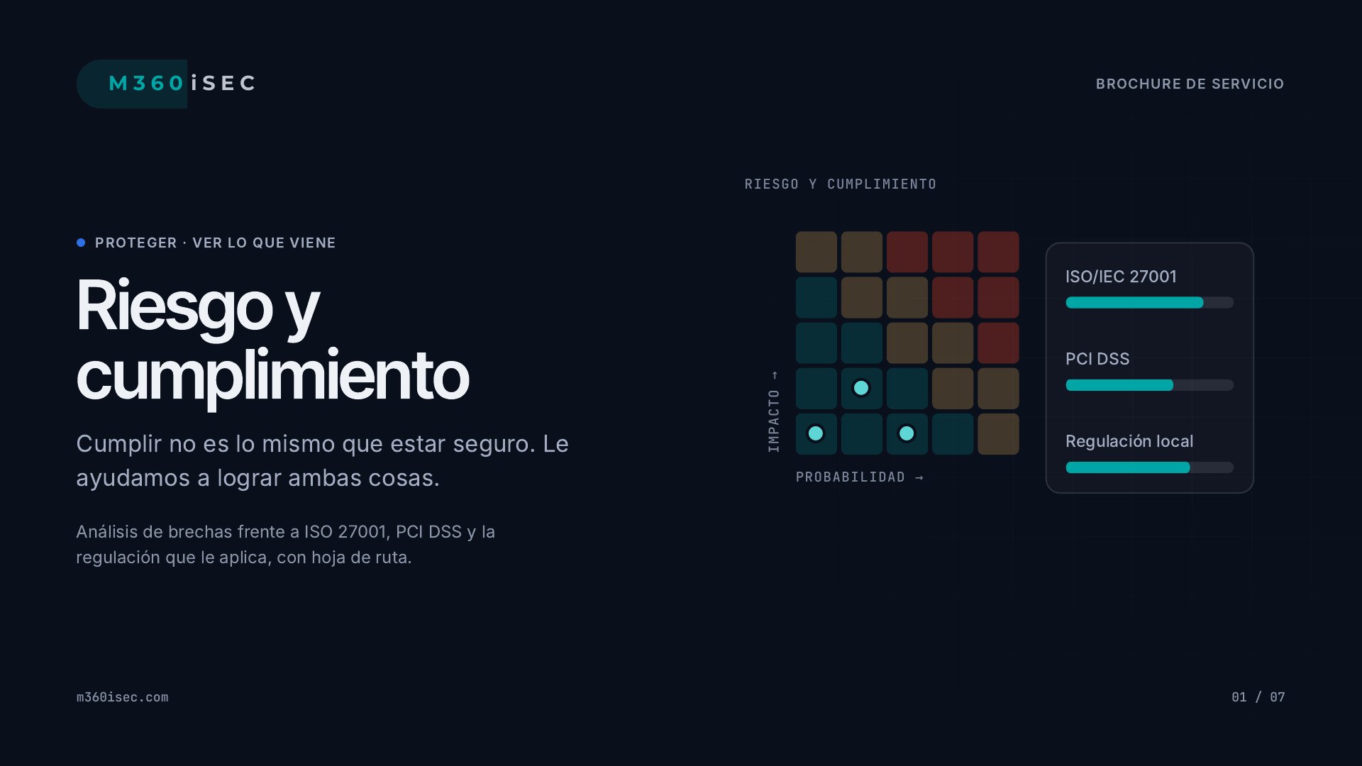 Riesgo y cumplimiento — Cumplir no es lo mismo que estar seguro. Le ayudamos a lograr ambas cosas.